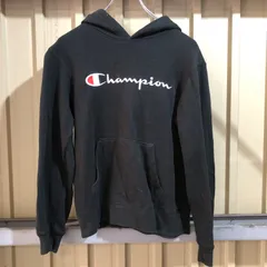 1678 Champion パーカー ブラック L チャンピオン スウェット プリントロゴ 古着卸 アメリカ仕入