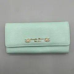 新品未使用　Samantha Thavasa Petit Choice　サマンサタバサプチチョイス　長財布　ロングウォレット　フラップ　ビジュー　ゴールド金具　ロゴ　ミントグリーン　緑系