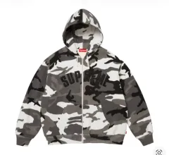Supreme Arcs Thermal Lined Zip-Up Hoodie Snow Camo L