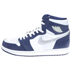 NIKE (ナイキ) AIR JORDAN 1 HIGH OG CO.JP MIDNIGHT NAVY 2020 DC1788-100 エアジョーダン 1 ミッドナイトネイビー ハイカットスニーカー US9.5/27.5cm ホワイト/ネイビー
