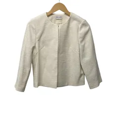 PLS+T(PLST)(プラステ) ジャケット サイズS レディース美品  - アイボリー 長袖/ツイード/春/秋