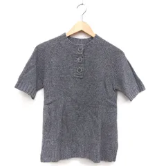 スピック&スパン Spick&Span ニット セーター 半袖 ヘンリーネック ラグランスリーブ グレー /C