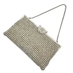 京やO267 和装バッグ クラッチバッグ 和洋兼用 2WAY クリスタルガラス ラインストーン アンティーク ヴィンテージ ハンドバッグ 結婚式 成人式 着物用バッグ 正装用 礼装用 留袖 色留袖 振袖 訪問着 附下 色無地 小紋 紬 パーティバッグ ドイツ製