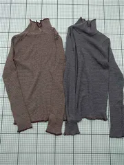 ◇ Θ チャオパニックティピー CIAOPANIC TYPY リブハイネックカットソー ボーダー レディース E  【1601150015556】