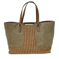 BORBONESE(ボルボネーゼ) トートバッグ - ベージュ×ダークブラウン×マルチ レザー