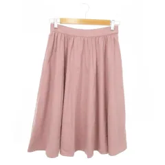 エニィスィス エニシス anySiS スカート フレア ミモレ ロング シンプル バックゴム 2 ピンク /AO25