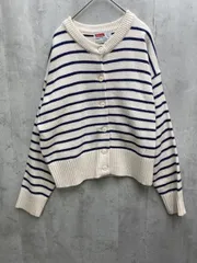 VULCAIN×FREAK'S STORE バルカン×フリークスストア ボーダー ニット カーディガン sizeF/白ｘ紺 ◇■レディース
