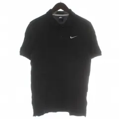 ナイキ NIKE ポロシャツ 半袖 ロゴ 刺繍 M 黒 ブラック /XZ ■GY58