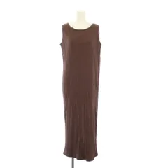ジャーナルスタンダード レリューム JOURNAL STANDARD relume タイトワンピース マキシ ロング ノースリーブ クルーネック ワンカラー リブ ストレッチ スリット F 茶 ブラウン /BB ■GY58