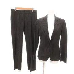 ザ・スーツカンパニー THE SUIT COMPANY 美品 セットアップ スーツ テーラードジャケット パンツ スラックス ウール 38 黒 ブラック ピンストライプ柄 /YJ ■GY60