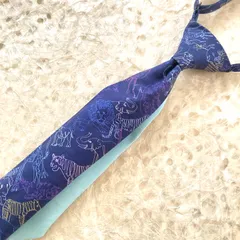 キッズネクタイ　リバティ生地使用　バイカラーネクタイ　アジャスター付き　ネオンサファリ　卒業式　入学式　七五三　発表会