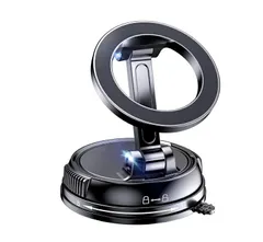 スマホホルダー 携帯 車 車載 マグネット式 真空ゲル吸盤 最強 磁力 強力 吸着 スマホスタンド 安定 車 tec-magstand