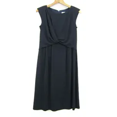 クミキョク ロングワンピース トップス ノースリーブ ツイスト 未使用品 レディース 2サイズ ネイビー 組曲