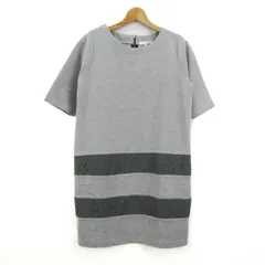 ザショップティーケー ニットワンピース トップス 半袖 ボーダー柄 未使用品 レディース Fサイズ グレー THE SHOP TK