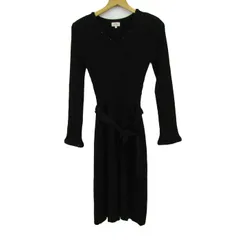 トラサルディ ニットワンピース トップス 長袖 スパンコール ラメ レディース 38サイズ ブラック TRUSSARDI 【中古】