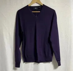 新品 ユニセックス カルバン・クライン メリノウール Vネックニット M