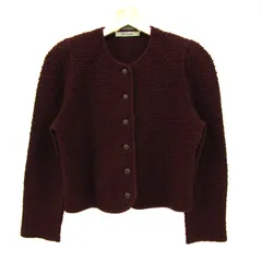 ルイシャンタン カーディガン トップス 長袖 クルーネック ニット レディース 9サイズ ブラウン LUI CHANTANT 【中古】