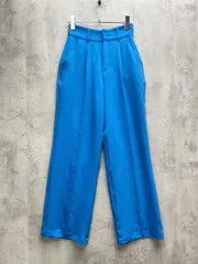 新品 forksy. フォルクシー センタープレス ハイウエストストレート スラックス パンツ sizeS/青 ■◇レディース