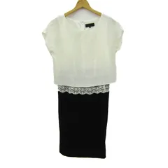 アンタイトル 切替ワンピース トップス フレンチスリーブ 日本製 レディース 2サイズ 白×黒 UNTITLED 【中古】