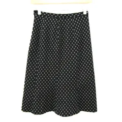 インディヴィ ロングスカート ボトムス フレア チェック柄 日本製 レディース 36サイズ グレー×茶 INDIVI 【中古】