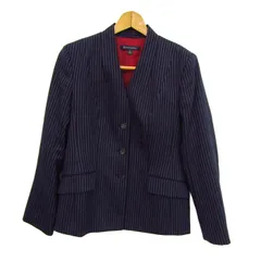 ブルックスブラザーズ ノーカラージャケット アウター ストライプ柄 ストレッチ レディース 8サイズ ブルー Brooks Brothers 【中古】のサムネイル