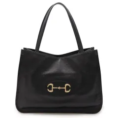 GUCCI グッチ ホースビット トートバッグ ショルダーバッグ セミショルダー 肩掛け レザー ブラック 黒 ゴールド金具 623694