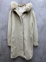 23区 ニジュウサンク ウール アンゴラ フォックスファー フード付き コート 比翼仕立て size38/クリーム ◆■レディース