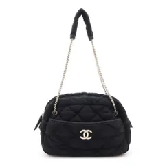 CHANEL シャネル バブルキルト チェーンショルダー ショルダーバッグ セミショルダー コットンジャージー ブラック 黒 シルバー金具 A46168