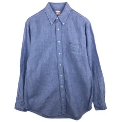 古着 ブルックスブラザーズ Brooks Brothers 346 長袖 リネン ボタンダウンシャツ メンズM相当/eaa458506
