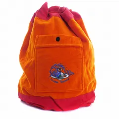 ヴィヴィアンンウエストウッドオーシャン Vivienne Westwood OCEAN バック リュックサック デイパック 巾着袋 オーブ ロゴ パイル地 イタリア製 切替 オレンジ 鞄 かばん ☆AA★