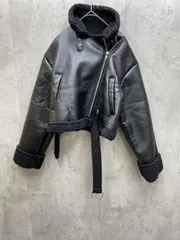 美品 IU アイユー ボア ライダース ジャケット 黒  ◆■レディース