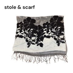美品☆》NOKO OHNO ノコオーノ 総フリルスカーフ 花の立体モチーフ
