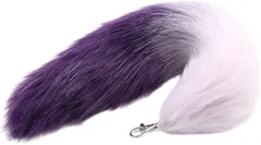 MARUHADO 動物のふわふわ尻尾 ギャル しっぽ キーホルダー ファー コスプレ 狐 チャーム フォックステール (パープル)
