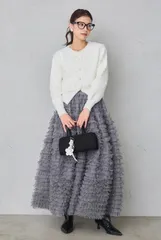 【新品】ホイップチュールティアードスカート アイボリー◾️ Frene系｜卒業式・入学式にも