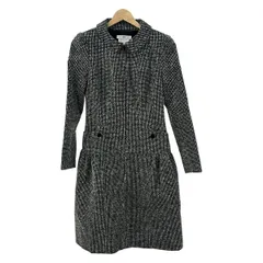 Rene(ルネ) ワンピース サイズ34 S レディース美品  - ダークグレー×白 長袖/ロング/TISSUE