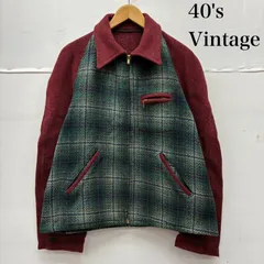 ヴィンテージ 40s ウール チェック スポーツジャケット 棒型 コの字留めタロン メンズ - ISItems【USED】【古着】【中古】50152080