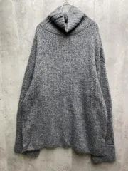 美品 AZUL BY MOUSSY アズールバイマウジー BIG TURTLE MIX KNIT TOPS タートルネック セーター sizeM/グレー ◆■レディース