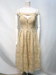 2186 DEA by ROBE de FLEURS ディアバイローブドフルール キャバクラ ロングドレス ワンピース キャミ フロントジップ 二次会 パーティー キャバドレス M