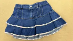 バーバリー BURBERRY デニムスカート 100センチ フリル ノバチェックNO568