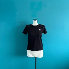 1167 MONCLER モンクレール キッズ140 黒 Tシャツ ロゴワッペン レディースXS チビT Y2K