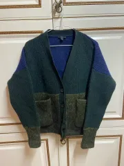 COS コス ブルー/グリーン ウール カーディガン