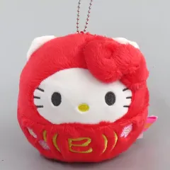 【中古】ぬいぐるみマスコット キティ(だるま/赤) マスコットホルダー 「サンリオキャラクターズ」