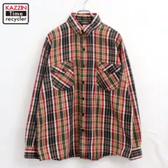 80s vintage OSHKOSH チェック柄 ヘビーネル 長袖シャツ メンズ XLサイズ相当 ビッグサイズ オーバーサイズ