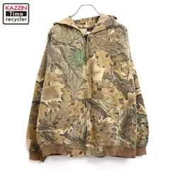 80s USA製 vintage リアルツリーカモ ジップアップ スウェット パーカー メンズ 表記XLサイズ