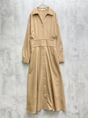 OPAQUE オペーク ウエスト切替シャツワンピース ロング Aライン size38/M/茶 ◇■レディース