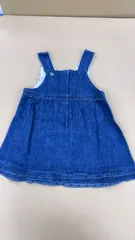 90 MIKIHOUSE ミキハウス デニム ジャンパースカート ジャンスカ ワンピース うさこちゃん ロゴ刺繍 お花フリル 日本製NO969