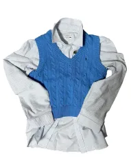 (新品) ポロ ラルフローレン ケーブルニット ベスト ブルー M 新品