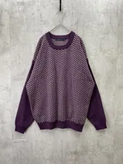 RAGEBLUE レイジブルー 総柄 花柄 クルーネック ニット セーター 袖切替 sizeM/紫 ◆■メンズ