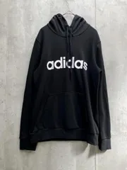 adidas アディダス エッセンシャルズ ロゴパーカー プルオーバー 黒 ◇■メンズ