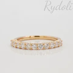 K18 2.3mm オーダー ハーフエタニティリング ラボグロウンダイヤ ダイヤエタニティ 合わせやすい 人気アイテム  華奢リング 重ね付けおすすめ 上品 日常使いに最適 華や エレガント 指輪 洗練され 高級感 18金 イエローゴールド製 ダイヤリング